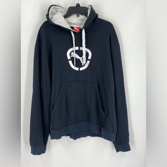 Puma Black and White Hoodie with Bold Logo size XL - Picture 1 of 4